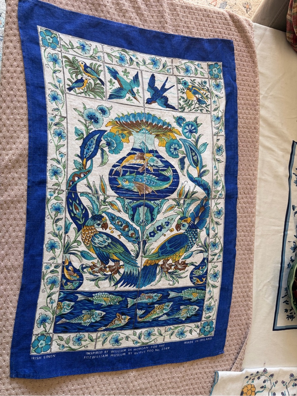 Vintage Ulster Weavers Blue Linen Kitchen Towel